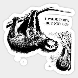 UPSIDE DOWN prehistoric three toed sloth from vintage artwork Sticker